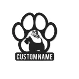 Décoration murale en métal personnalisée de patte de Scottish Terrier avec rétroéclairage LED - Cadeau pour les amoureux des chiens et décoration de salon