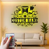 Insegna in metallo personalizzata con luce LED per macchina da caffè, regalo per amanti del caffè, decorazione per cucina e caffè