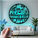 Insegna LED per Note Musicali Personalizzata | Arte in Metallo per Decorazione Studio | Regalo per Musicista Chiave di Violino