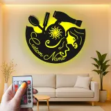 Enseigne de salon personnalisée | Art mural LED en métal sur mesure pour coiffeur | Décoration d’institut de beauté | Cadeau pour coiffeur