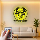 Cartel personalizado para salón de uñas con LED | Decoración mural de metal personalizada para técnicas | Decoración elegante para estudio de belleza