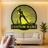 Custom Cross Country Skier Metal Sign | LED Light Winter Sports Decor | Personalized Nordic Ski Wall Art | Gift for Ski Enthusiast