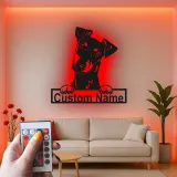 Cartel de metal LED personalizado para perros, regalo para amantes de mascotas, decoración para salones de padres de perros