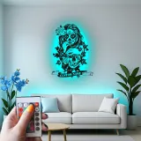 Sugar Skull LED Metal Sign | Personalized Gothic Wall Art | Custom Name Decor for Tattoo Studio & Salon