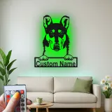 Décoration murale en métal LED personnalisée pour les amoureux des chiens - Berger Allemand 3