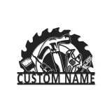 Custom Tool Set Led Light Metal Wall Art Personalized Gift for Handyman Garage Workshop Decor 4