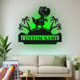 Cartel de metal LED de dinosaurio personalizado para regalo de habitación infantil, decoración de guardería con diseño de T-Rex