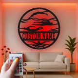 Custom Swimmer LED Metal Sign | Personalized Athlete Wall Art | Competitive Swimming Decor | Swim Team Coach Gift