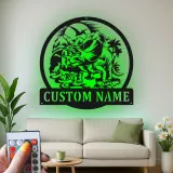 Personalisiertes Triceratops LED Licht Metallschild Geschenk für Kinderzimmer Dekor für Dinosaurierliebhaber