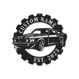 Cartel de metal LED de coche clásico personalizado regalo para entusiastas de coches decoración de garaje