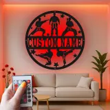Personalized Karate Sign | Martial Arts LED Metal Wall Art | Custom Dojo Decor for Fighters | Gift for Martial Artist