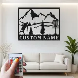 Insegna in metallo LED a forma di disc golf personalizzata - Regalo per appassionati di disc golf, decorazione per sala giochi o esterni