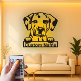 Cartel de metal LED personalizado de Dálmata, regalo para amantes de los perros, decoración para el salón