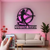 Softball Player Custom Name Sign | LED Metal Wall Art for Athlete's Room | Personalized Sports Decor Gift