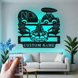 Décoration murale en métal personnalisée avec camping-car et feu de camp, cadeau de camping pour les passionnés de plein air