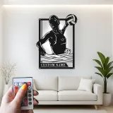 Personalisierte LED-Metall-Wandkunst Volleyballspieler Geschenk für Athleten, Spielzimmer Sportdekoration 1