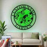 Insegna in metallo LED personalizzata con ape - Regalo per giardinieri, decorazione per patio all'aperto