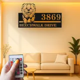 Custom Chow Chow Address Led Light Metal Wall Art Personalized Dog Lover Gift Outdoor Home Decor