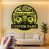 Custom Boombox Led Light Metal Wall Art Personalized Music Lover Gift Retro Decor for Music Room