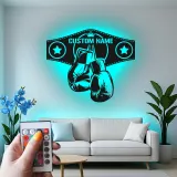 Insegna in metallo personalizzata con cintura di campione di boxe e luce LED regalo unico per pugili decorazione per palestra o man cave