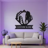 Cartel de metal personalizado de senderismo con LED | Decoración de montaña personalizada | Letrero regalo para amantes del aire libre