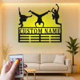 Cartel de metal personalizado con luz LED Breakdancer, regalo personalizado para bailarines, decoración de estudio de danza