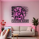Insegna in Metallo per Giocatori di Softball Personalizzata | Arte da Parete LED con Nome Personalizzato | Regalo per Squadra di Softball | Decorazioni per Camera delle Ragazze & Ricevitore, Lanciatore, Battitore