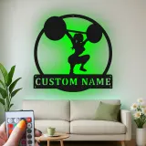 Insegna in metallo LED personalizzata per sollevatori di pesi, regalo decorativo per palestra domestica, insegna da palestra