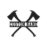 Custom Firefighter Axes LED Sign | Personalized Metal Name Art | Fire Station & Man Cave Decor | Fireman Gift
