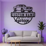 Individuelles LED-Schild für klassische Autos | Personalisierte Garagen-Dekoration | Illuminierte Kunst für Männerhöhlen | Vintage-Auto-Geschenk für Männer
