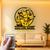 Personalized MMA Fighter Metal Sign | LED Wall Art for Gym & Home | Custom Martial Arts Decor | Gift for Athlete Coach