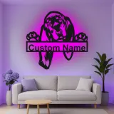Cartel de metal LED personalizado de Bloodhound, regalo para amantes de los perros, decoración para la sala de estar