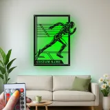 Cartel de metal personalizado con luz LED de corredor, regalo para atletas, decoración deportiva para gimnasio o hogar