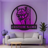 Décoration murale en métal LED personnalisée avec raton laveur - Cadeau faune pour les amoureux de la nature - Décor de cabane rustique 1