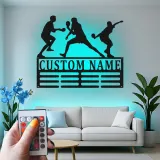 Personalisiertes Tischtennis LED Licht Metallschild Geschenk für Ping Pong Enthusiasten Spielzimmer Dekor