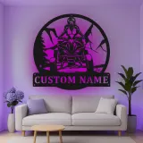 Custom ATV Rider Led Light Metal Wall Art Personalized Gift for Outdoor Enthusiasts Garage or Man Cave Decor