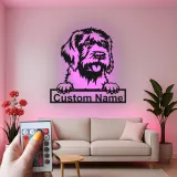 Décoration murale en métal LED personnalisée de chien de berger - Cadeau pour amoureux des chiens