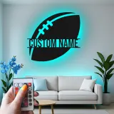 Custom Football LED Sign | Personalized Metal Wall Art | Game Room Decor & Sports Fan Gift | Teen Bedroom Light