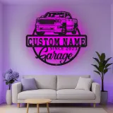 Cartel de metal LED personalizado para garaje de camiones, regalo para entusiastas de coches, decoración de man cave