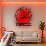 Personalisierte Rakete LED-Licht | LED-Metallwandkunst für Kinderzimmer | Vintage Weltraum Dekor für das Kinderzimmer