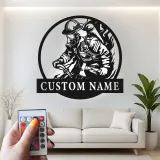 Insegna in Metallo LED Personalizzata per Vigili del Fuoco | Arte Murale Personalizzata per Vigile del Fuoco | Regalo per Dipartimento dei Pompieri e Primo Rispondente