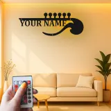 Letrero LED de guitarra personalizado | Decoración mural de metal personalizada para sala de música | Decoración con nombre para músico | Regalo para guitarrista