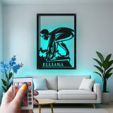 Panneau en métal pour nageur compétitif personnalisé | Décoration murale rétroéclairée | Décor d'athlète personnalisé | Cadeau pour entraîneur de natation