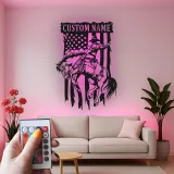 Cartel de metal LED personalizado de vaquero de rodeo decoración occidental regalo para él decoración rústica de cueva de hombre o bar