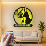 Insegna in metallo personalizzata con cane Boxer e farfalla luce LED regalo unico per amanti dei cani decorazione per soggiorno