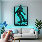 Personalisierte Snowboarder LED-Schild | Individuelle Metall-Wandkunst | Jugendzimmer Snowboard-Dekor | Geschenk für Wintersportler