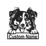 Décoration murale en métal LED personnalisée Border Collie pour les amoureux des chiens 2