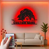 Décoration murale en métal LED personnalisée pour chien, cadeau pour les amoureux des animaux, décoration de salon