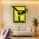 Insegna in metallo personalizzata con luce LED per artisti marziali, regalo personalizzato per appassionati di karate, decorazione per palestra o dojo