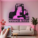 Custom Excavator Led Light Metal Wall Art Personalized Gift for Construction Enthusiasts Office or Garage Decor 1